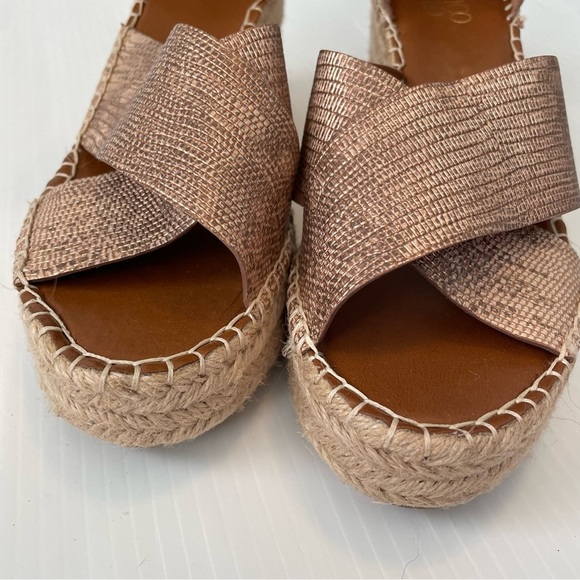 Franco Sarto Carma copper wedge espadrille platform sandals size 8 - Picture 8 of 11